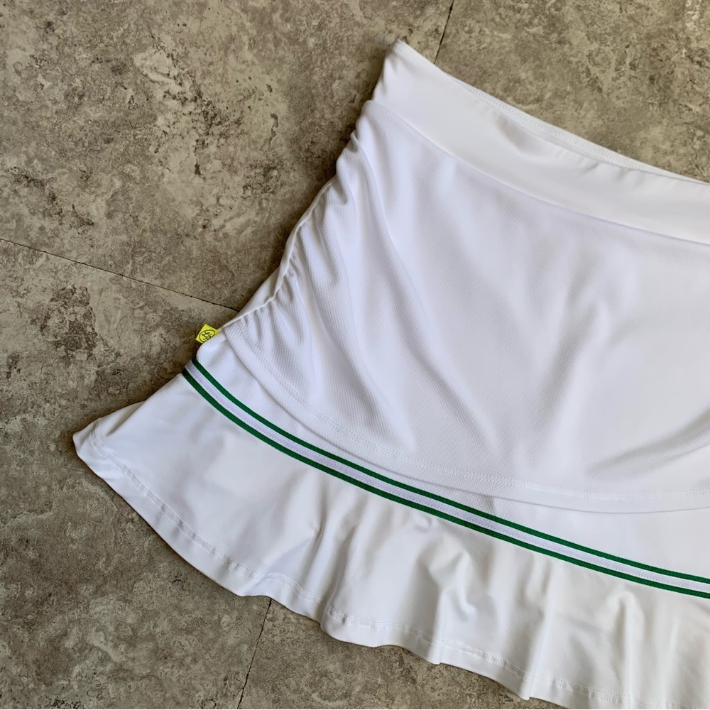 LOeuf Poche Tennis Skirt with Green Stripe Size Large - Picture 2 of 8